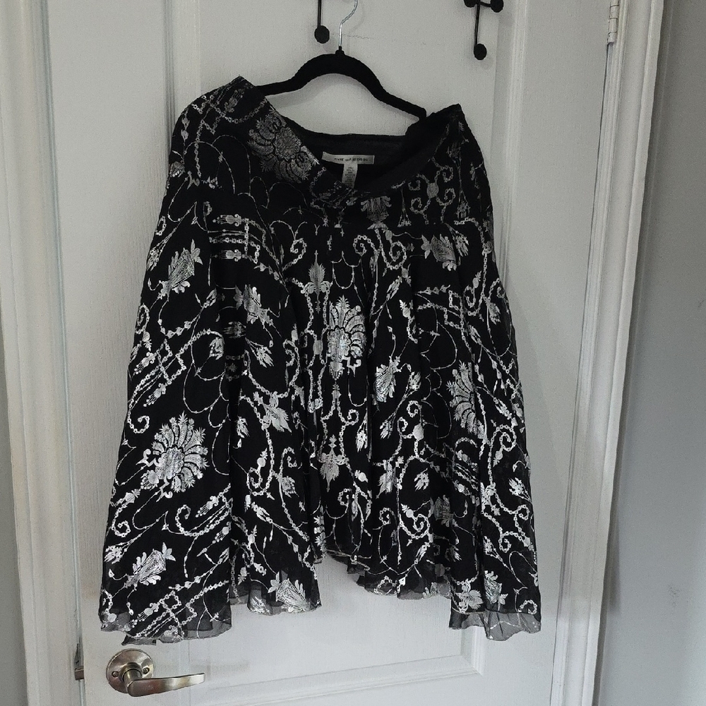 Diane Von Furstenberg Black and White Silk Skirt